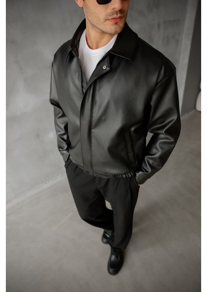 Oversize Unisex Vintage Içi Kürklü Deri Ceket fiyatları