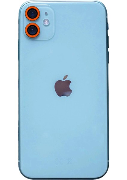 iPhone 11 Neon Fosforlu Kamera Lens - TURUNCU-(5796)