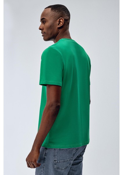 Erkek Basic T-Shirt Yeşil Renk