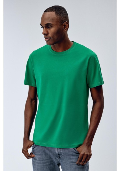 Erkek Basic T-Shirt Yeşil Renk fiyatları