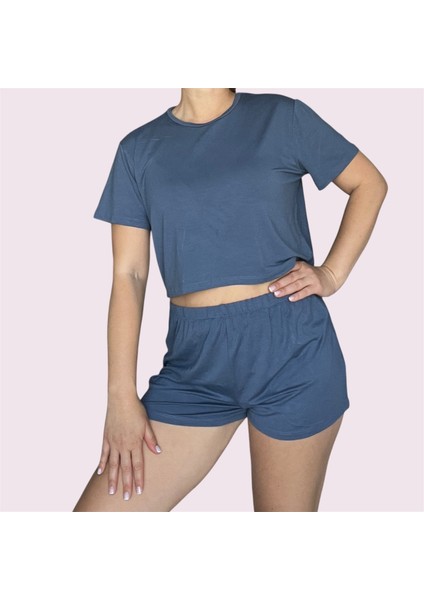 T-Shirt Şort Örme Pijama Takımı