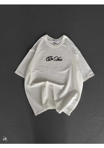 Unisex Baskılı Oversize T-Shirt - Beyaz fırsatları