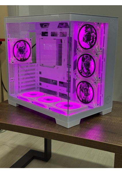 Gametech Anime Karakterli 7ARGB Fanlı Akvaryum Kasa Beyaz fiyatları