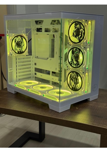 Gametech Anime Karakterli 7ARGB Fanlı Akvaryum Kasa Beyaz indirimleri