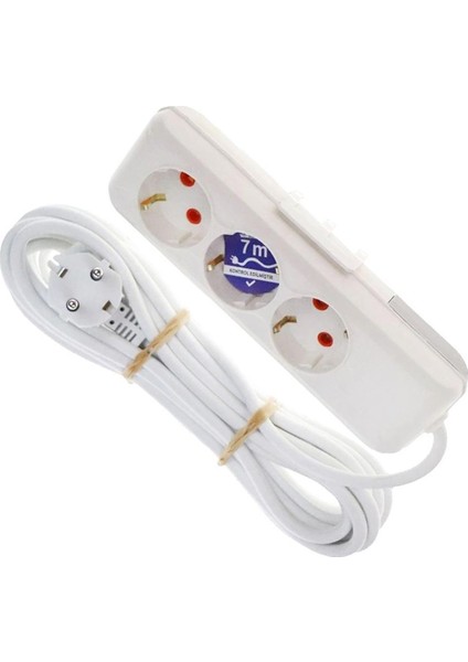 Asel 3'lü Topraklı Grup Priz 7mt