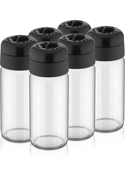 6 Adet Cam Baharatlık 245 ml Döner Kapaklı 3 Kademeli Tuzluk Biberlik Cam Kavanoz Baharatlık modelleri