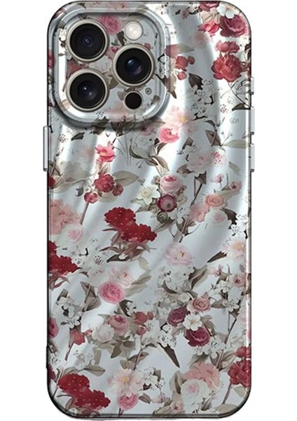 iPhone 15 Pro Kılıf Crew Desenli Kapak - ÇIÇEK-(5796)