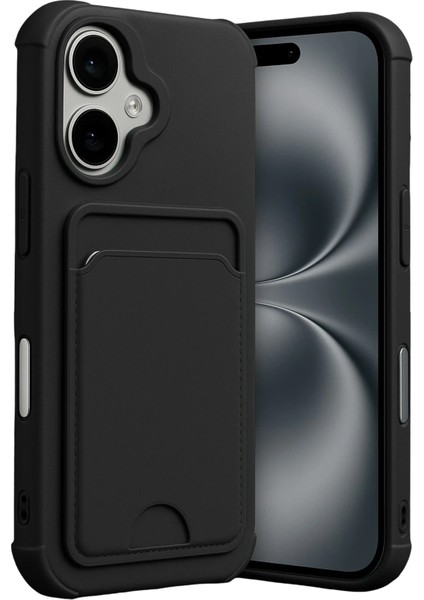 Apple iPhone 17 Uyumlu Kartlıklı Kelvin Kapak Siyah