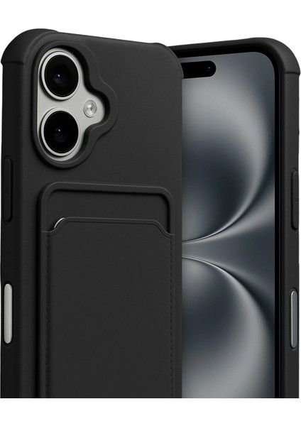 Apple iPhone 17 Uyumlu Kartlıklı Kelvin Kapak Siyah fiyatları