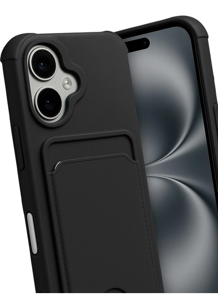 Apple iPhone 17 Uyumlu Kartlıklı Kelvin Kapak Siyah modelleri
