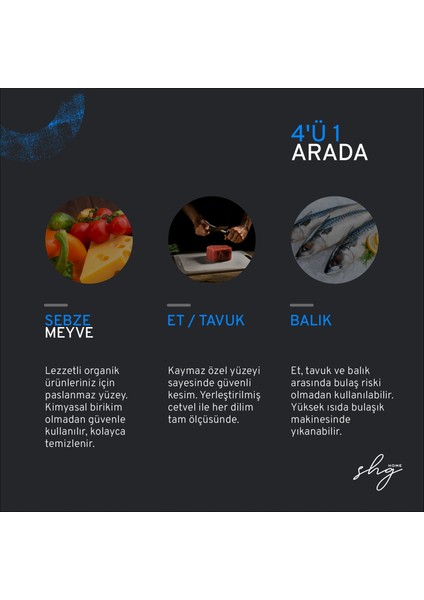 Özel Tasarımlı 304 Paslanmaz Çelik Kesme Tahtası 3lü Set (Saklama Kılıfı, Kesme Tahtası ve Silikon Kaydırmaz Mat)1,5 mm Kalınlık, 23 x 34 cm Yıkanabilir, Gıda Temasına Uygun, Hijyenik