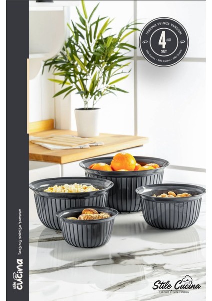 4 Parça Linea Yuvarlak Pratik Kase Çeyiz Seti 1X(500 Ml) 1x(1-2-3 Litre) fiyatları