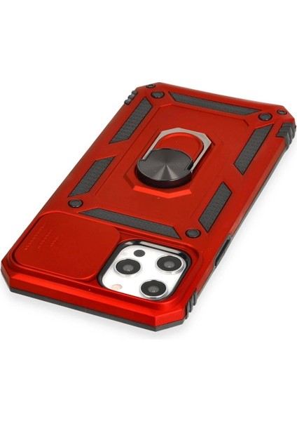 iPhone 12 Pro Max Kılıf Pars Lens Yüzüklü Silikon - KIRMIZI-(5796) modelleri