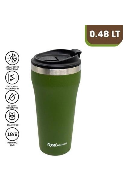 Camping 0191 Kahve Termosu 0.48 Lt - Yeşil