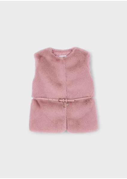 4315-90 Kız Çocuk Pembe Kemerli Yelek