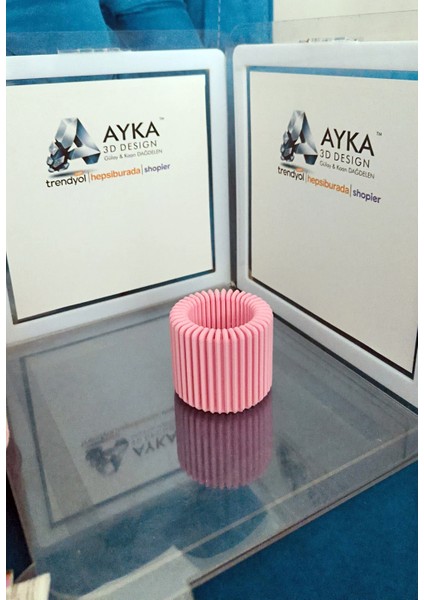 Mumluk Özel Tasarım (Açık Pembe Pla Malzeme) 2 Adet fiyatları