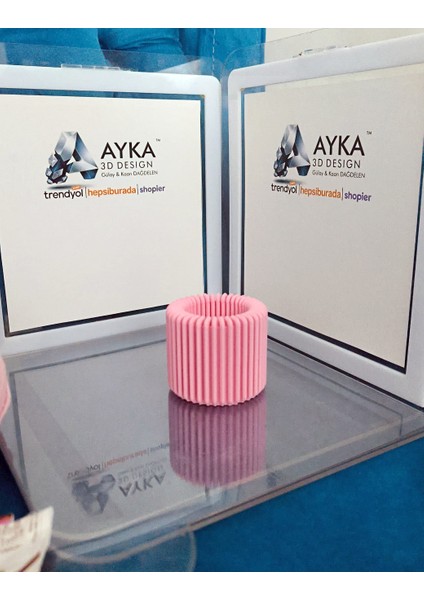 Mumluk Özel Tasarım (Açık Pembe Pla Malzeme) 2 Adet modelleri