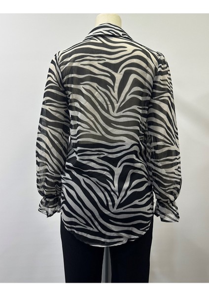 Zebra Baskılı Şifon Gömlek fiyatları