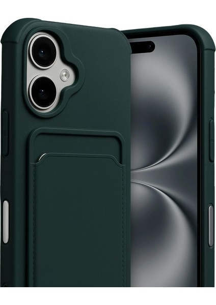 Apple iPhone 17 Uyumlu Kartlıklı Kelvin Kapak Koyu Yeşil fiyatları