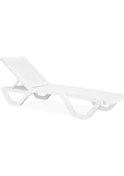 Myra Şezlong - Şezlong Beyaz - Plastik Şezlong Havuz Şezlong Plaj Havuz Bahçe