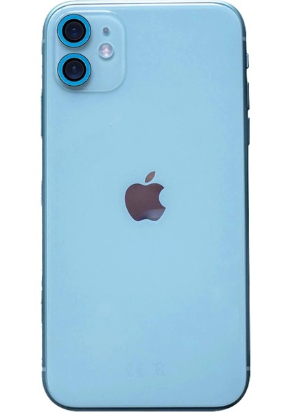 iPhone 11 Neon Fosforlu Kamera Lens - MAVI-(5796)