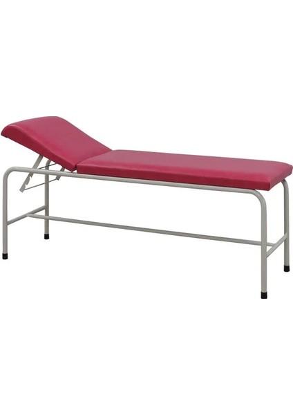 Muayene Masası Sabit Ayaklı Kırmızı | 4 Kademeli Baş Ayarlı, Antibakteriyel Döşemeli E-202
