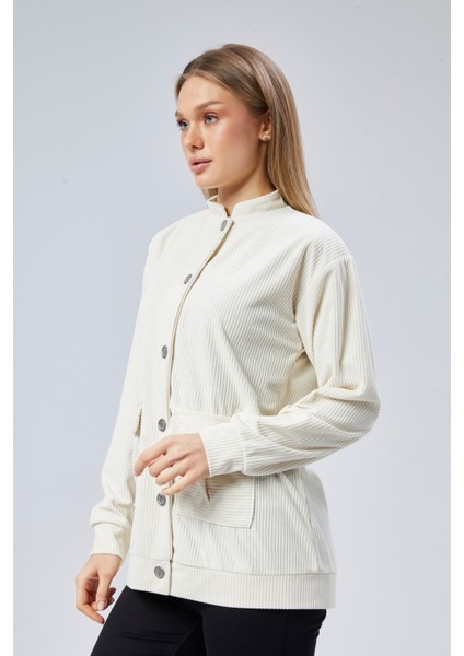 Fitilli Kadife Kumaş Çift Cepli Düğmeli Spor Ceket fiyatları