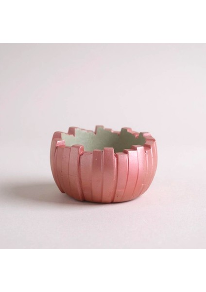 Çentikli Dilimli Pembe Kase – El Yapımı Dekoratif Obje (10X5 Cm) fiyatları
