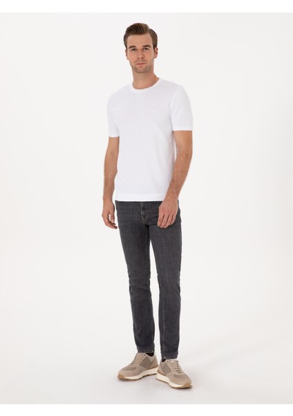 Erkek Antrasit Slim Fit Pamuk Karışımlı Jean Pantolon 50313997-VR006 fırsatları