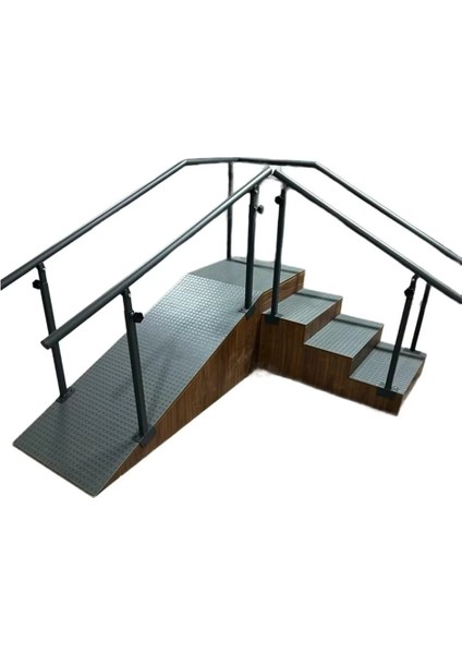 Rampalı Kaymaz Taban Egzersiz Kürsüsü | Ayarlanabilir El Tutma Barı ve Kaymaz Basamak Sistemi