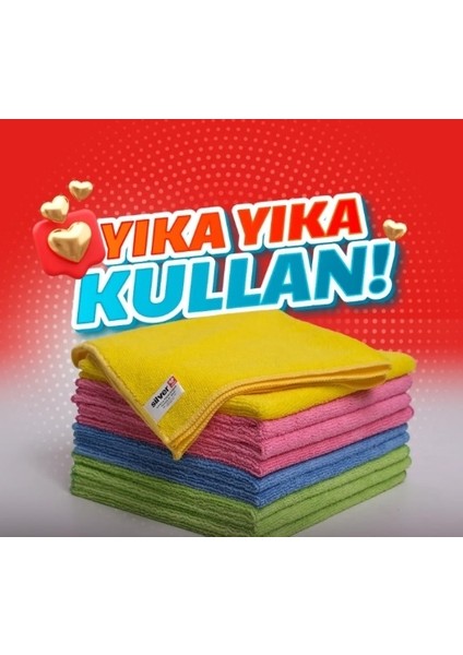 40X40 200 gr 5 Adet Havlu Temizlik Bezi Pembe-Sarı