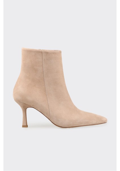 Vizon Deri Kadın Klasik Bot