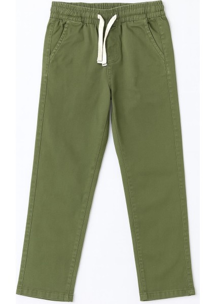 Erkek Çocuk Pamuklu Gabardin Jogger Pantolon Haki