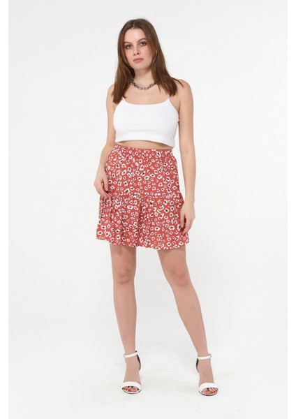 Çiçek Desenli Mini Boy Şort Etek- Vera