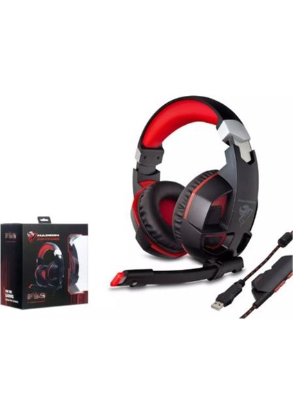Hadron G59 Gaming Kulaklık USB 7.1 Ps4 LED Siyah-Kırmızı