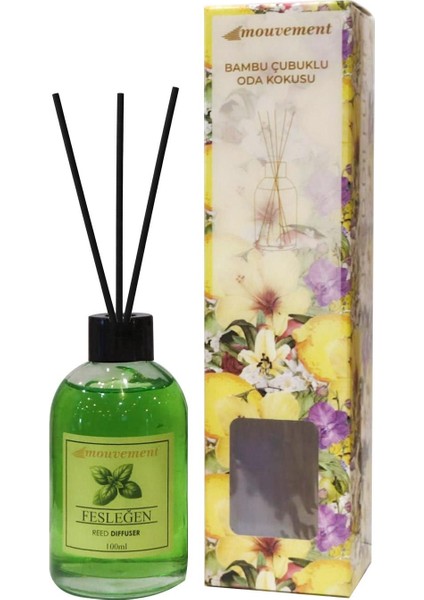 100 ml Fesleğen Çubuklu Oda Kokusu – Doğal Bitki Ferahlığı