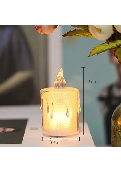 1 Adet Alevsiz Mum Damla Akrilik Mum Işıkları Dumansız Pilli Gün Işığı LED Aydınlatma Dekorasyonu fiyatları