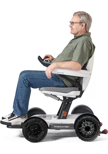 Robooter Akülü Tekerlekli Sandalye | Ergonomik Tasarım, Hafif Alüminyum Gövde ve 35 Km Menzilli Mobilite Desteği X40