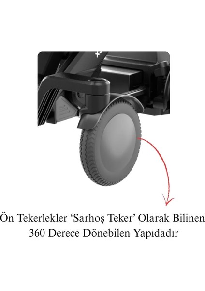 Poylin Akıllı Tekerlekli Sandalye | Otomatik Eğim Ayarlı, Katlanabilir, 360° Manevralı P212 Xsto M4U