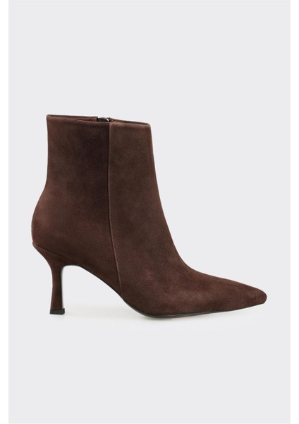 Kahve Deri Kadın Klasik Bot