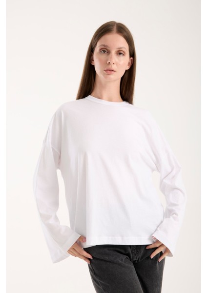 Kadın Oversize %100 Pamuk Triko Bluz – Rahat Kalıp ve Modern Tasarım 3011