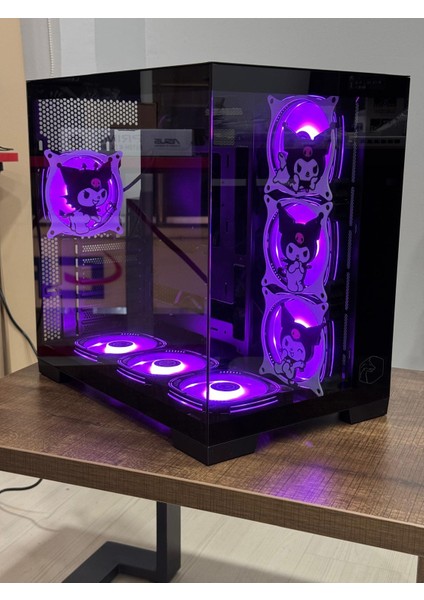 Gametech Kuromi Karakterli 7 Rgb Fanlı Akvaryum Kasa Siyah