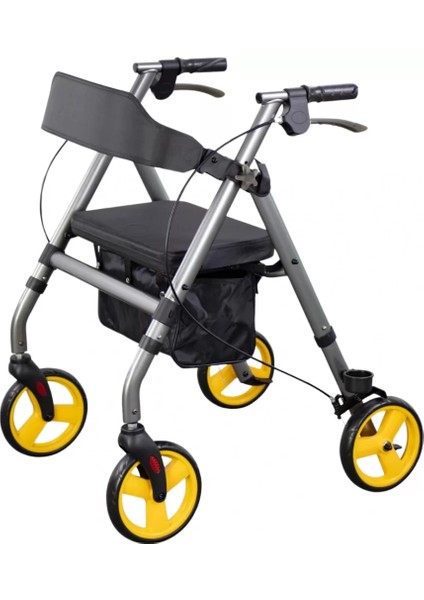 Poylin Ekonomik Rollatör | Katlanabilir Yapı, Oturma Alanı, Frenli Tekerlekli P581