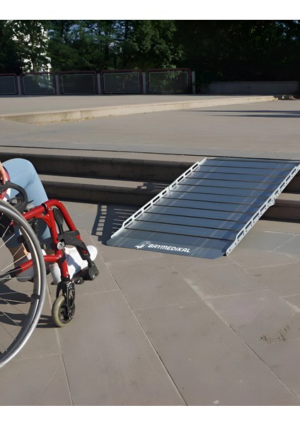 Engelli Rampası | Katlanır, Portatif, Kaymaz Yüzeyli, Yüksek Taşıma Kapasiteli 250X75CM