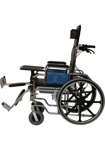 Poylin Banyo Tuvalet Sandalyesi | Sırt Yatar, Ayak Kalkar, Katlanabilir Çelik Gövde P615 fırsatları