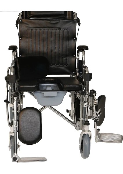 Poylin Banyo Tuvalet Sandalyesi | Sırt Yatar, Ayak Kalkar, Katlanabilir Çelik Gövde P615 indirimleri