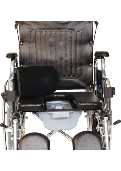 Poylin Banyo Tuvalet Sandalyesi | Sırt Yatar, Ayak Kalkar, Katlanabilir Çelik Gövde P615