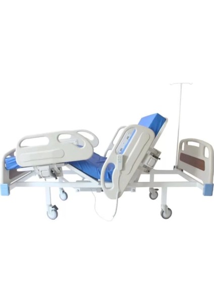 2 Motorlu Hastane Tipi Hasta Karyolası Full Abs | Komple Set, 10 cm Yatak ve Serum Askısı Dahil fiyatları