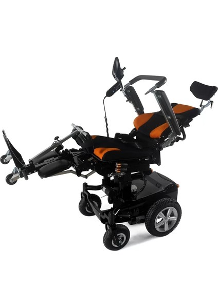 Poylin Ayağa Kaldıran Akülü Tekerlekli Sandalye | Elektrikli Sırt ve Ayak Kalkar, Asansörlü ve Tilt Fonksiyonlu P301