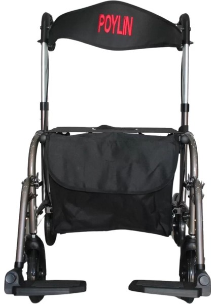 Poylin Pedallı (Ayaklı) Rolatör | Tekerlekli Sandalyeye Dönüşebilen Yapı, Çift Yönlü Oturma Alanı, Baston Tutuculu P777P fiyatları